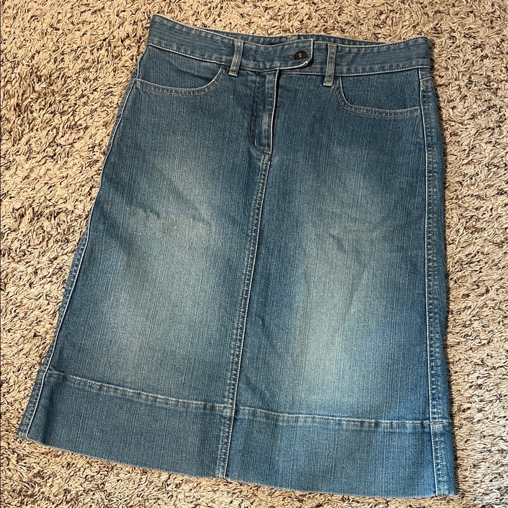 Theory Classic Blue A-Line Denim Skirt